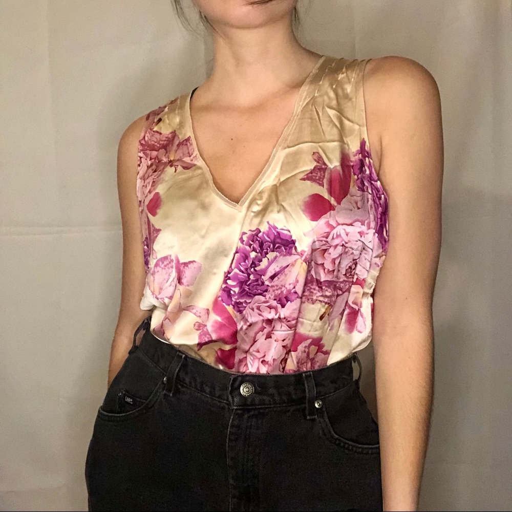 Silk Floral Tank Top
